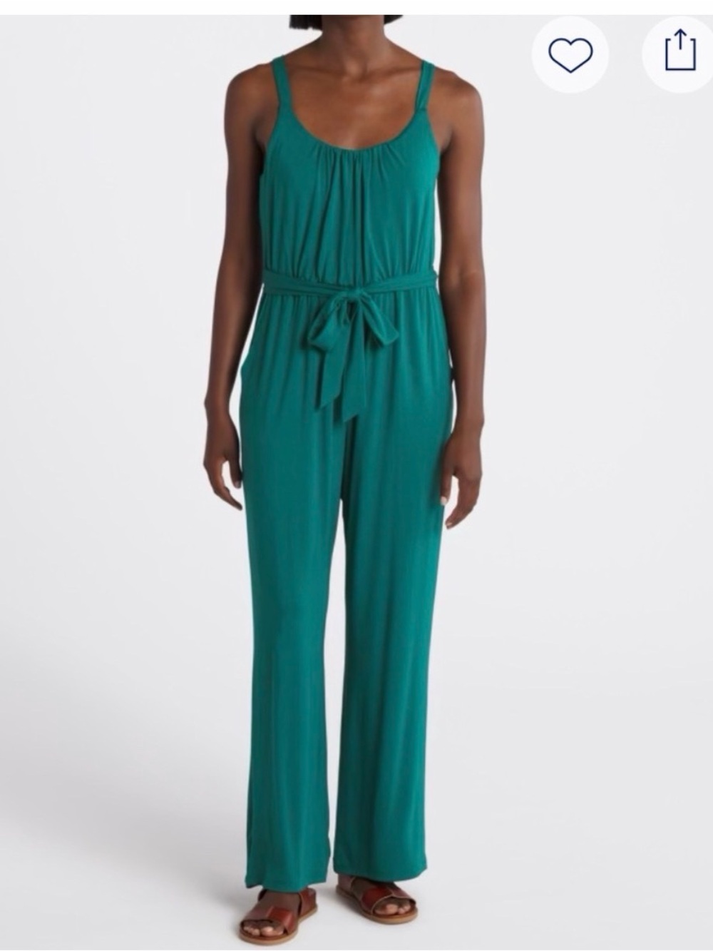NWT Market and Spruce forest green Florence  knit jumpsuit Large